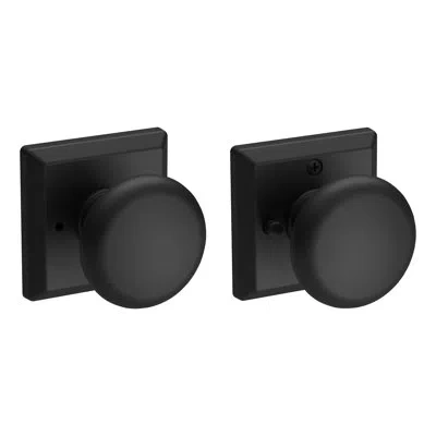 Baldwin Door Knob With  Reserve Rosette In Satin Black