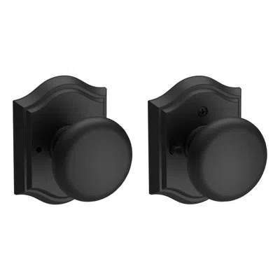 Baldwin Door Knob With  Reserve Rosette In Satin Black