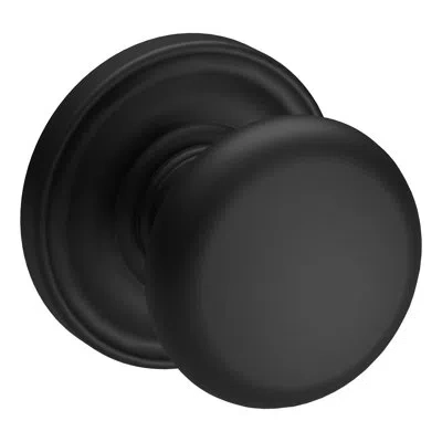 Baldwin Door Knob With  Reserve Rosette In Satin Black