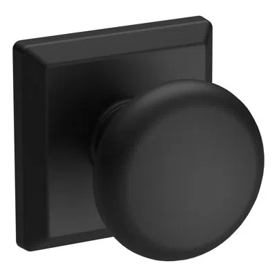 Baldwin Door Knob With  Reserve Rosette In Satin Black