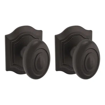 Baldwin Double Dummy Door Knob, Less Rose In Venetian Bronze