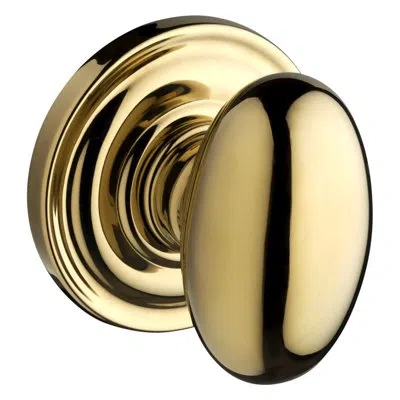 Baldwin Double Dummy Door Knob With Traditional Round Rose In Lifetime Brass