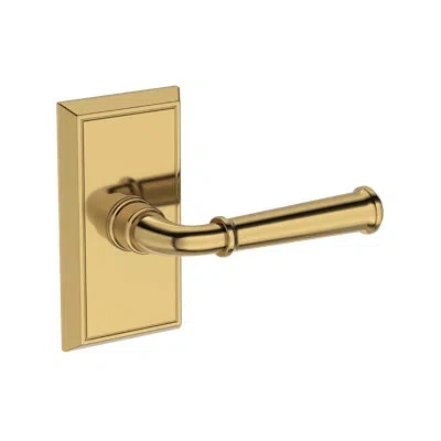 Baldwin Dunsmoor Full Dummy Lever With Chamfered 5in Rose In Polished Brass