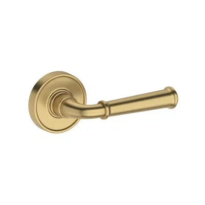Baldwin Dunsmoor Full Dummy Lever With Recessed Round Rose In Lifetime (pvd) In Satin Brass