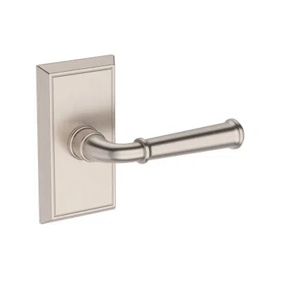 Baldwin Dunsmoor Half Dummy Lever With Chamfered 5in Rose In Lifetime (pvd) In Satin Nickel