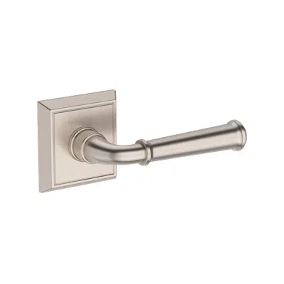 Baldwin Dunsmoor Half Dummy Lever With Chamfered Square Rose In Satin Nickel