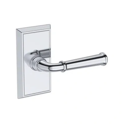 Baldwin Dunsmoor Passage Lever With Chamfered 5in Rose In Polished Chrome