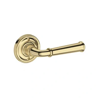 Baldwin Dunsmoor Passage Lever With Traditional Round Rose In In Unlacquered Brass