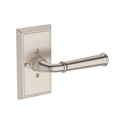 Baldwin Dunsmoor Privacy Lever With Chamfered 5in Rose In Satin Nickel