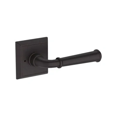 Baldwin Dunsmoor Privacy Lever With Chamfered Square Rose In Venetian Bronze