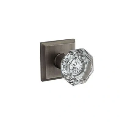 Baldwin Ellipse Passage Door Knob With Contemporary Round Rose In Matte Antique Nickel