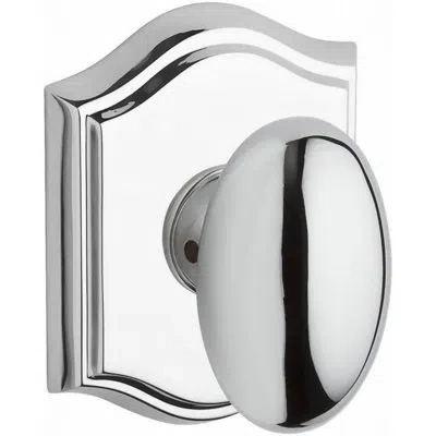 Baldwin Ellipse Passage Door Knob With Traditional Arch Rose In Bright Chrome