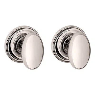 Baldwin Estate Double Dummy Door Knob With 5048 Rose In Lifetime Bright Nickel