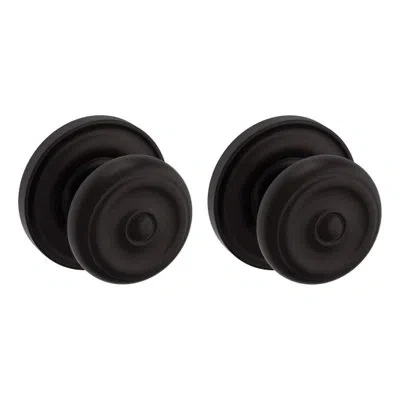 Baldwin Estate Double Dummy Door Knob With 5048 Rose In Oil Rubbed Bronze