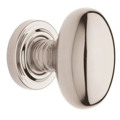 Baldwin Estate Passage Door Knob With 5002 Rose In Polished Nickel With Lifetime Finish