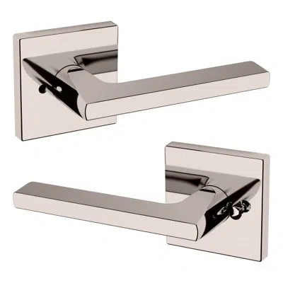 Baldwin Estate Passage Door Lever With R017 Rose In Lifetime (pvd) Polished Nickel