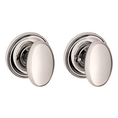 Baldwin Estate Privacy Door Knob With 5148 Rose In Lifetime (pvd) Polished Nickel