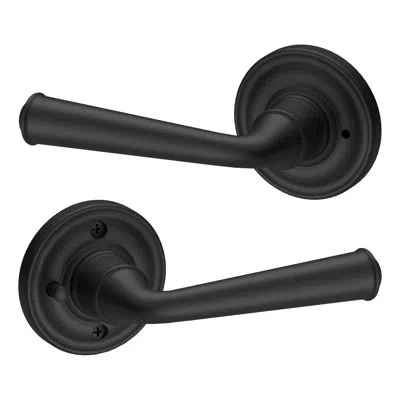Baldwin Federal Door Lever With Rosette In Satin Black