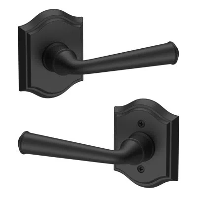 Baldwin Federal Door Lever With Rosette In Satin Black