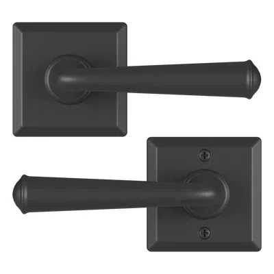 Baldwin Federal Door Lever With Rosette In Satin Black