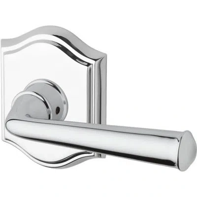 Baldwin Federal Double Dummy Door Lever With Traditional Arch Rose In Bright Chrome