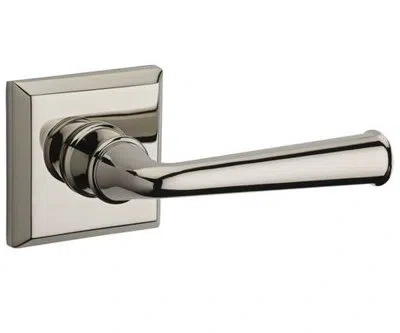 Baldwin Federal Double Dummy Door Lever With Traditional Square Rose In Bright Nickel