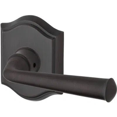 Baldwin Federal Keyed Door Lever With Traditional Arch Rose In Venetian Bronze