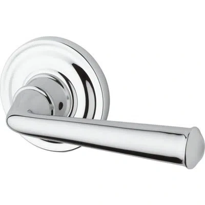 Baldwin Federal Passage Door Lever With Traditional Round Rose In Bright Chrome