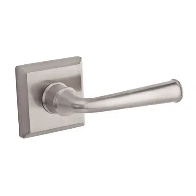 Baldwin Federal Passage Door Lever With Traditional Square Rose In Satin Nickel