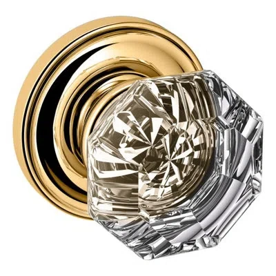 Baldwin Filmore Single Dummy Door Knob With 5048 Rose In Polished Brass