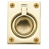 Baldwin Flush Center Ring Pull In Satin Brass And Black