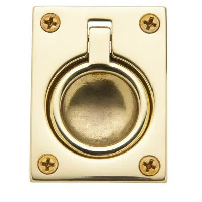Baldwin Flush Center Ring Pull In Satin Brass And Black