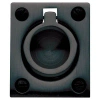 Baldwin Flush Ring Pull In Satin Black