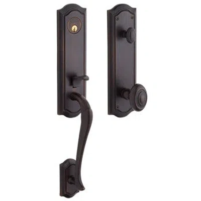 Baldwin Handleset With Deadbolt And Door Lever And Rosette In Venetian Bronze