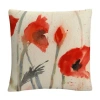 Baldwin Heila Golden Red Poppy Light Floral Abstract Decorative Pillow, 16" X 16" In Multi