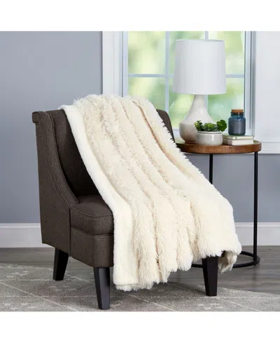 Baldwin Home Oversized Soft Fluffy Vintage-look Throw Blanket In White