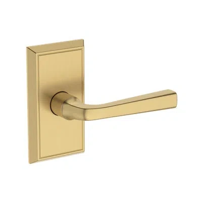 Baldwin Kingvale Full Dummy Lever With Chamfered 5in Rose In Satin Brass