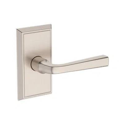 Baldwin Kingvale Half Dummy Lever With Chamfered 5in Rose In Lifetime (pvd) In Satin Nickel