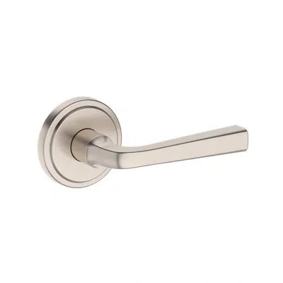 Baldwin Kingvale Half Dummy Lever With Stepped Round Rose In Satin Nickel