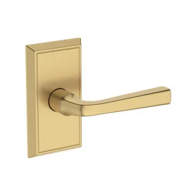 Baldwin Kingvale Passage Lever With Chamfered 5in Rose In Unlacquered Brass