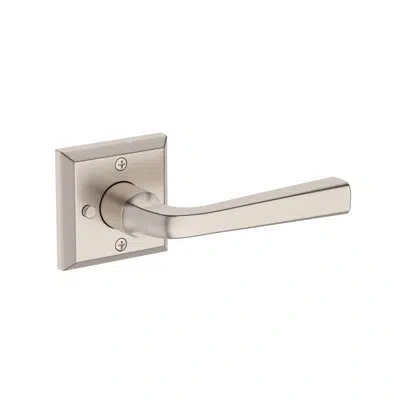 Baldwin Kingvale Privacy Lever With Traditional Square Rose In Satin Nickel