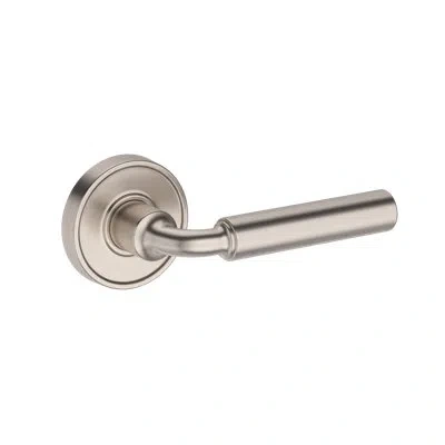 Baldwin La Conner Full Dummy Lever With Recessed Round Rose In Satin Nickel