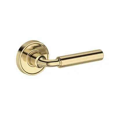 Baldwin La Conner Half Dummy Lever With Recessed Round Rose In Non-lacqered Brass