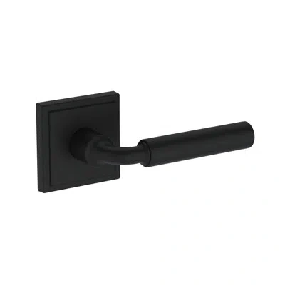 Baldwin La Conner Half Dummy Lever With Stepped Square Rose In Lifetime (pvd) In Matte Black