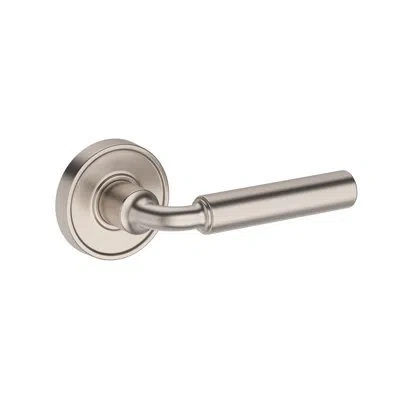 Baldwin La Conner Passage Lever With Recessed Round Rose In Satin Nickel