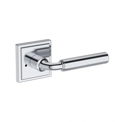 Baldwin La Conner Privacy Lever With Stepped Square Rose In Polished Chrome