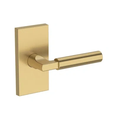 Baldwin Lake Forest Full Dummy Lever With Contemporary 5in Rose In Unlacquered Brass