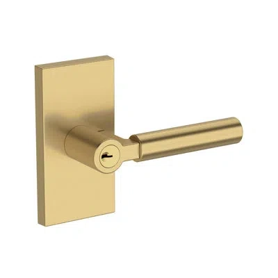 Baldwin Lake Forest Keyed Entry Lever With Contemporary 5in Rose In Polished Chrome