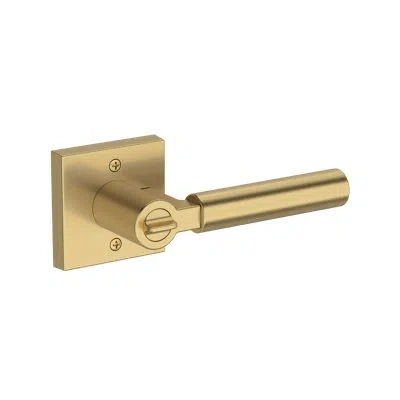 Baldwin Lake Forest Keyed Entry Lever With Contemporary Square Rose In Matte Black