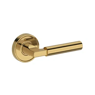 Baldwin Lake Forest Passage Lever With Recessed Round Rose In Lifetime (pvd) In Polished Brass